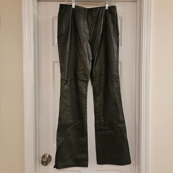 Harley-Davidson Premonition motorcycle black leather pants size 6 NWT - Picture 1 of 7
